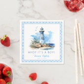 Ahoy It's a Boy Light 航海の House Baby Shower スタンダードカクテルナプキン (インサイチュ)
