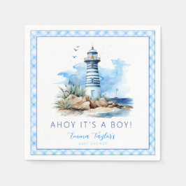 Ahoy It's a Boy Light 航海の House Baby Shower スタンダードカクテルナプキン