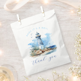 Ahoy It's a Boy Light 航海の House Baby Shower フェイバーバッグ