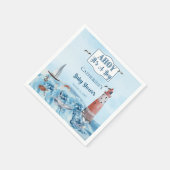 Ahoy It's A Boy Light House海Baby Shower スタンダードカクテルナプキン (角)