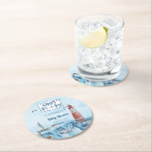 Ahoy It's A Boy Light House海Baby Shower ラウンドペーパーコースター (インサイチュ)