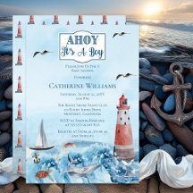 Ahoy It's A Boy Light House海Baby Shower