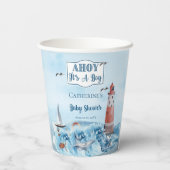 Ahoy It's A Boy Light House海Baby Shower 紙コップ (裏面)
