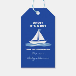 Ahoy It's a Boy! Nautical Baby Shower Thank You ギフトタグ