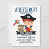 Ahoy It's A Boy Pirate Baby Shower招待状 招待状 (正面)