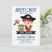 Ahoy It's A Boy Pirate Baby Shower招待状 招待状 (スタンド正面)