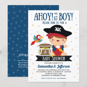 Ahoy It's A Boy Pirate Baby Shower招待状 招待状