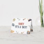 Ahoy It's A Boy Pirate Baby Shower サンキューカード (正面)