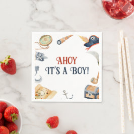 Ahoy It's A Boy Pirate Baby Shower スタンダードカクテルナプキン