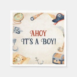 Ahoy It's A Boy Pirate Baby Shower スタンダードカクテルナプキン