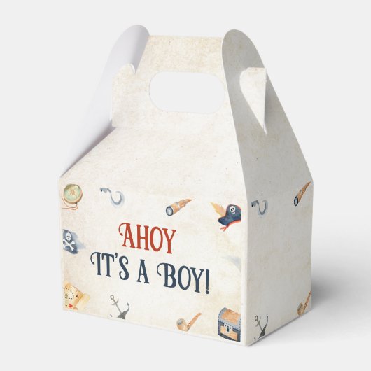 Ahoy It's A Boy Pirate Baby Shower フェイバーボックス (正面サイド)