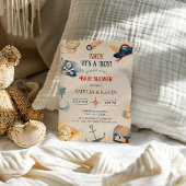 Ahoy It's A Boy Pirate Baby Shower 招待状
