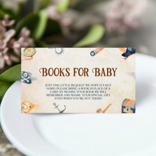 Ahoy It's A Boy Pirate Baby Shower Booksベビー エンクロージャーカード