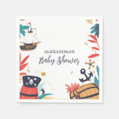 Ahoy Its a boy Pirate Ship Baby 航海の Shower スタンダードカクテルナプキン (正面)