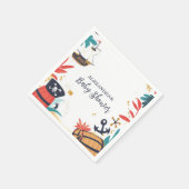 Ahoy Its a boy Pirate Ship Baby 航海の Shower スタンダードカクテルナプキン (角)