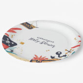 Ahoy Its a boy Pirate Ship Baby 航海の Shower ペーパープレート (アングル)