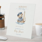 Ahoy it's a Boy Teddy Bear Baby Shower Welcome 台座サイン (インサイチュ)