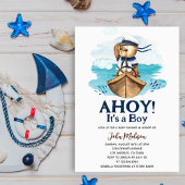Ahoy It's a Boy Teddy Bear Bear Baby Shower 招待状