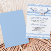 Ahoy It's a Boy Whale Baby Shower  招待状