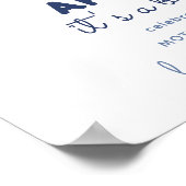 AHOY It's a Boy Whale Baby Shower Welcome ポスター (角)