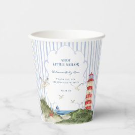 Ahoy Little Sailor Nautical Baby Shower 紙コップ