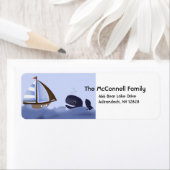 AHOY MATEブルーホエールプリント可能住所 シール (インサイチュ)