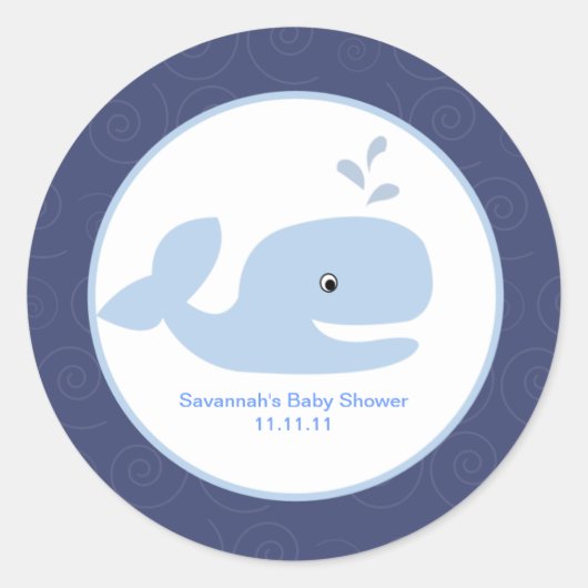 Ahoy Mate Whale Feel Friends Stickers 3インチ ラウンドシール (正面)