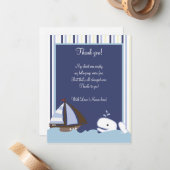 Ahoy Mate White Whale 4x5 Flatありがとうご注意 ノートカード (正面/裏面インサイチュ)