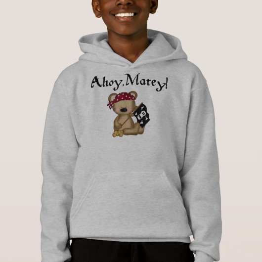Ahoy Mateyテディー・ベアの海賊フード付きスウェットシャツ (正面)