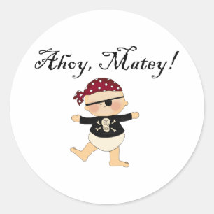 Ahoy Mateyベビーの海賊ステッカー ラウンドシール