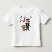 Ahoy Matey海賊第2誕生日のTシャツおよびギフト トドラーTシャツ (正面)
