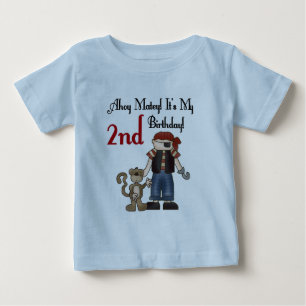 Ahoy Matey海賊第2誕生日のTシャツおよびギフト ベビーTシャツ