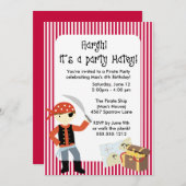 {ahoy、matey!}海賊パーティの招待状 招待状 (正面/裏面)