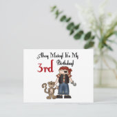 Ahoy Matey Pirate誕生日Tシャツとギフト ポストカード (スタンド正面)