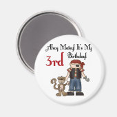 Ahoy Matey Pirate誕生日Tシャツとギフト マグネット (正面/裏面)