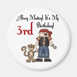 Ahoy Matey Pirate誕生日Tシャツとギフト マグネット