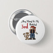 Ahoy Matey Pirate誕生日Tシャツとギフト 缶バッジ (正面&裏面)