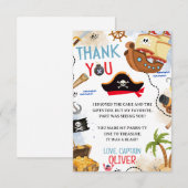 Ahoy Matey Pirate Birthday Thank You Card サンキューカード (正面/裏面)