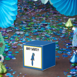 Ahoy Matey Pirate Parrot Cartoon, Funny Macaw Bird フェイバーボックス