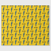 Ahoy Matey Pirate Parrot Cartoon, Funny Macaw Bird ラッピングペーパー (フラット)