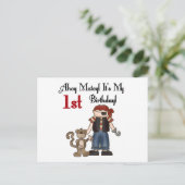 Ahoy Pirate初誕生日Tシャツとギフト ポストカード (スタンド正面)