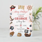 Ahoy pirate Boy birthday Invitation 招待状 (スタンド正面)