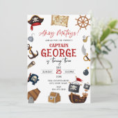 Ahoy pirate Boy birthday party 招待状 (スタンド正面)
