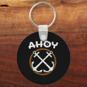 Ahoy Ship Captain Seafarer Nautical Sailor Boating キーホルダー (正面)