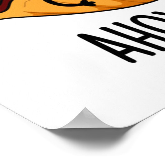 Ahoy-ster Funny Pirate Oyster Pun ポスター (角)