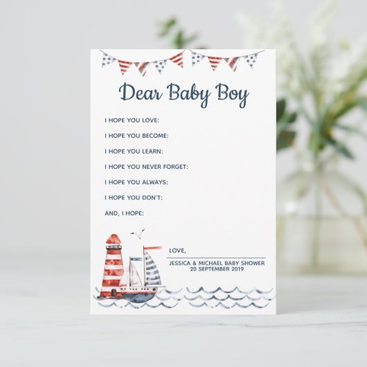 Ahoy Wishes 航海の forベビーアドバイスカード エンクロージャーカード (スタンド正面)