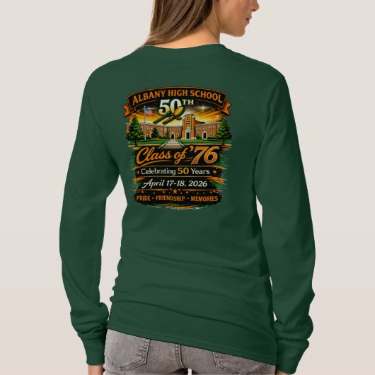AHS 50周年同窓会ロングスリーブTシャツ Tシャツ (裏面)