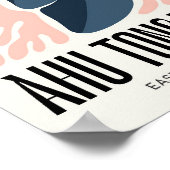 Ahu Tongariki Easter Islandチリ旅行フローラ ポスター (角)