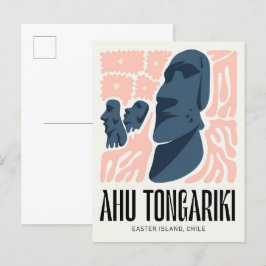 Ahu Tongariki Easter Islandチリ旅行フローラ ポストカード