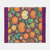 AIかぼちゃと紅葉毛布 フリースブランケット (正面(横))